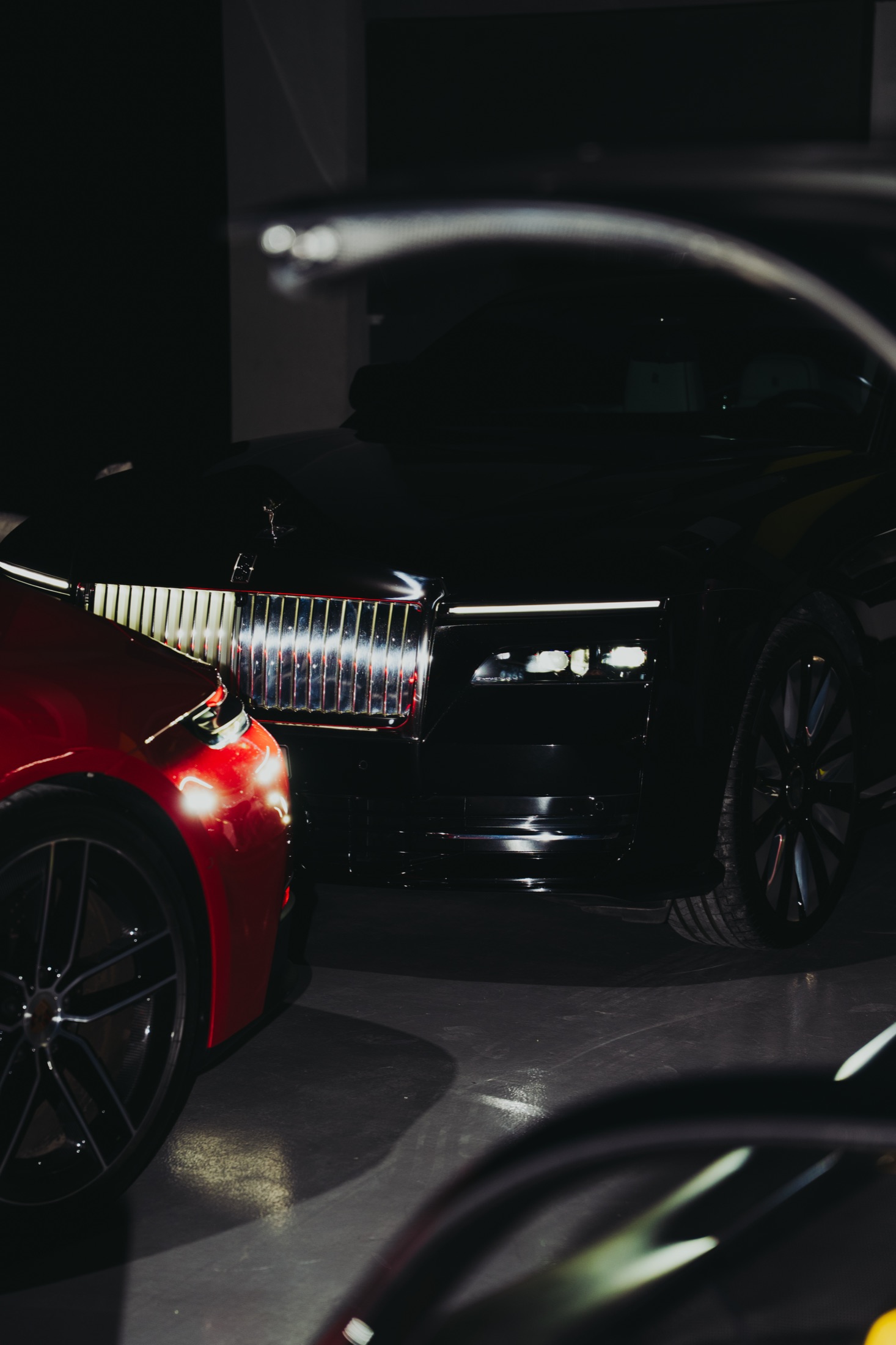 Supercars and luxury saloons staged for the evening.